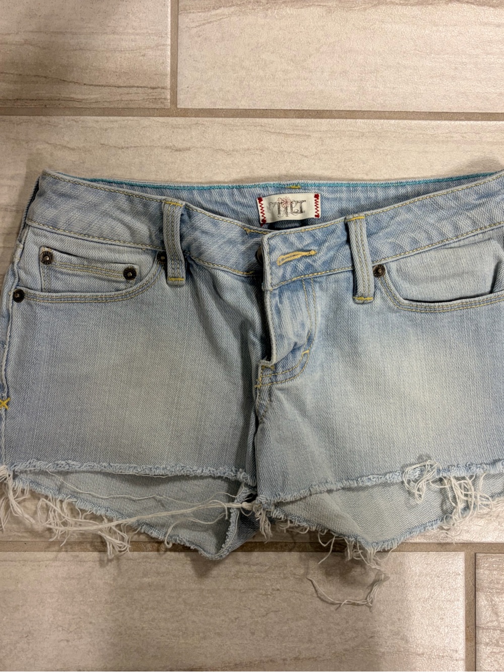 TILT Light Blue Denim Cutoff Shorts
